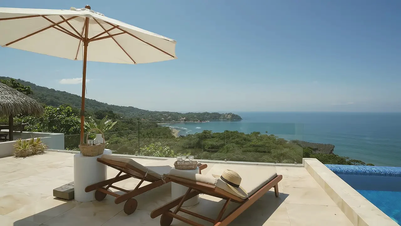 A LUX-managed luxury villa at golden hour in Riviera Nayarit
